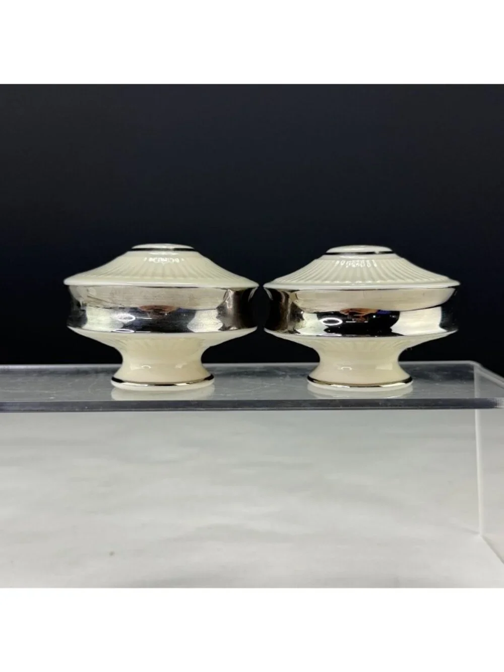 Vintage Lenox Celestial Platinum Salt and Pepper Shaker Set